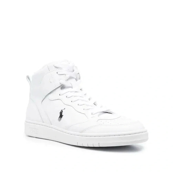 POLO RALPH Lauren CRT High Top Sneakers size 13D Leather White NWOB main image 6